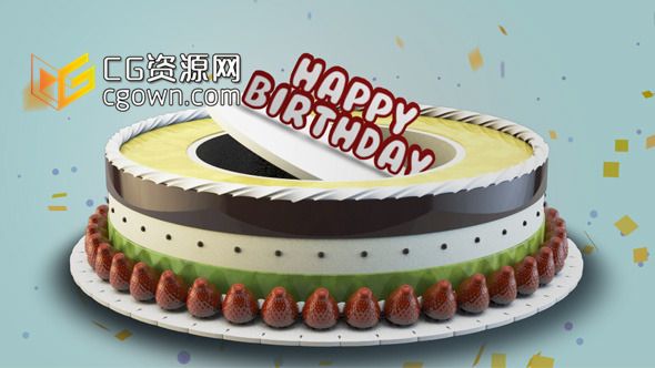 生日快乐！庆祝蛋糕 祝福动画 Videohive Happy Birthday! AE模板