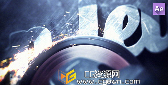 钢铁研磨机 工业标志揭示 火花片头过渡 Videohive Iron Letters AE模板