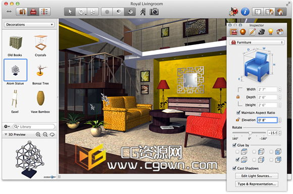 室內(nèi)設(shè)計三維軟件 Live Interior 3D Pro v2.9.5 for Mac OSx