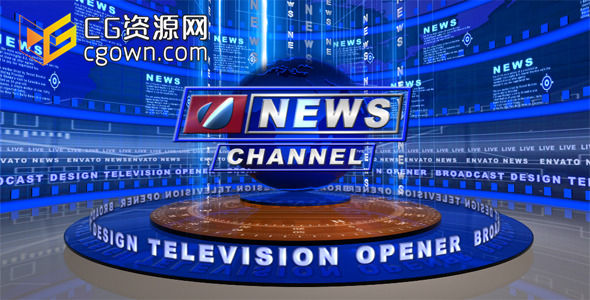 电视新闻片头 广播设计 Videohive Broadcast Design – Tv News Open AE模板