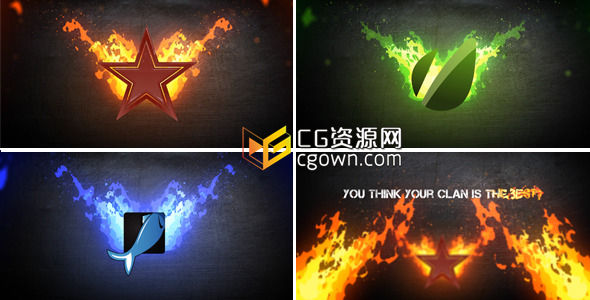 漫畫卡通火焰標(biāo)志動(dòng)畫 Videohive Fire logo 4429346 AE模板