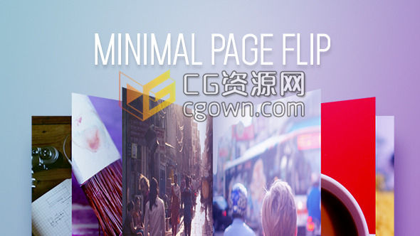 企业创意书简洁风景旅游图片翻页展示 Videohive Minimal Page Flip AE模板