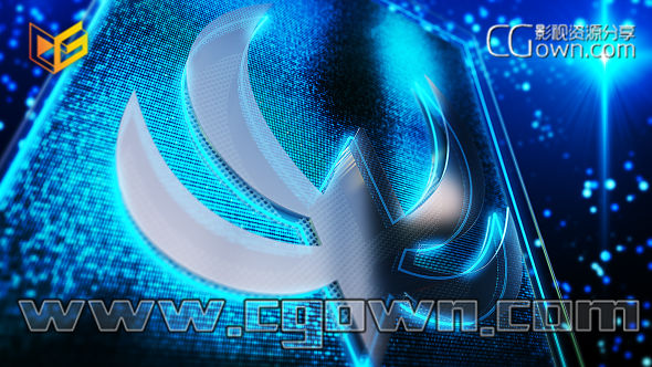 AE模板 Element3D工程 華麗發(fā)光玻璃質(zhì)感標(biāo)志演繹片頭動畫