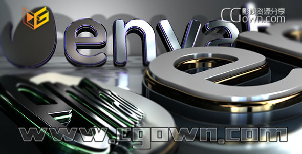 Element 3D v2工程AE模板 浮出水面三維金屬標(biāo)志動畫片頭工程文件