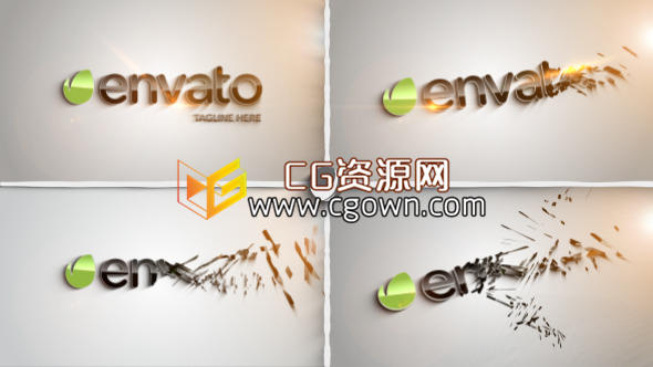 AE模板 3D明亮簡約時尚條塊圖形翻轉(zhuǎn)匯聚企業(yè)公司標(biāo)志動畫