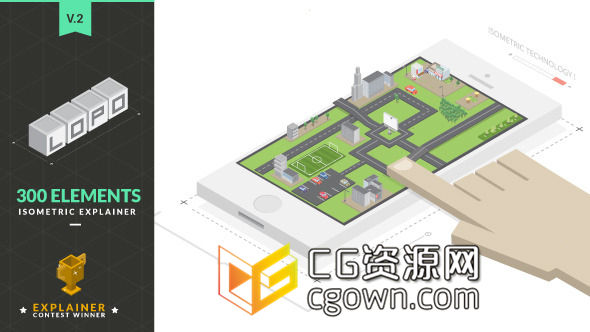 AE模板 等距卡通解釋推廣模塊化動(dòng)畫(huà) 城市規(guī)劃企業(yè)宣傳動(dòng)畫(huà)視頻