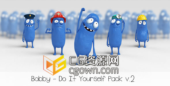 AE模板 3D卡通角色Bobby動畫DIY包裝 講解商業(yè)業(yè)務(wù)介紹產(chǎn)品促銷宣傳