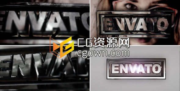 AE模板 多圖片為背景的3D金屬標(biāo)志翻轉(zhuǎn)動畫效果 E3D工程文件