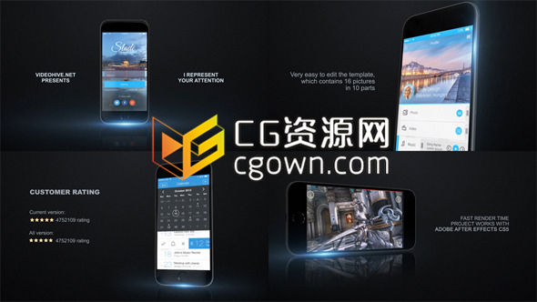 AE模板 開發(fā)者在AppStore應用程序使用iphone6來演示推廣游戲視頻