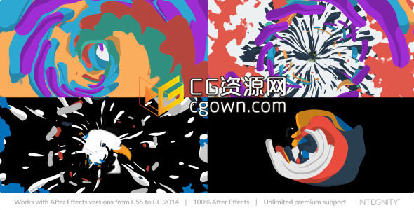 AE模板 2D動漫FX卡通動畫展示標(biāo)志 色彩艷麗形狀運(yùn)動效果LOGO