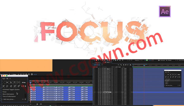 AE脚本 Focus v1.0 Win/Mac 运动图形MG动画图层关键帧显示处理脚本