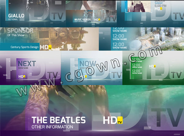 AE模板 HD全高清电视频道广播设计时尚栏目整套包装字幕条节目导视