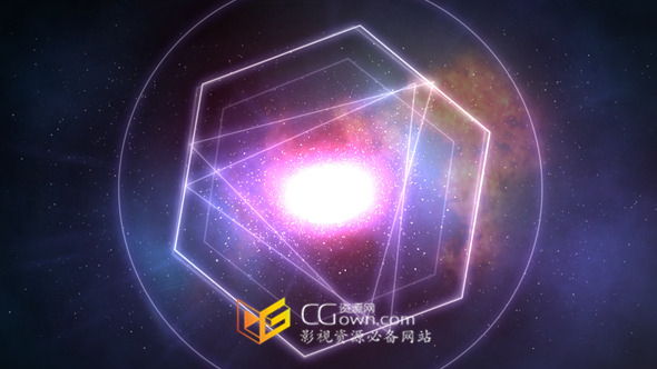 AE模板 宇宙銀河時空穿越隧道穿梭天文學能源演繹標志動畫片頭