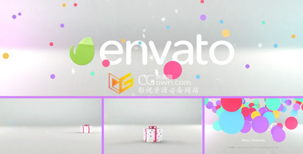 AE模板 搞笑整蠱圣誕節(jié)禮盒演繹標志LOGO開場視頻　免費下載