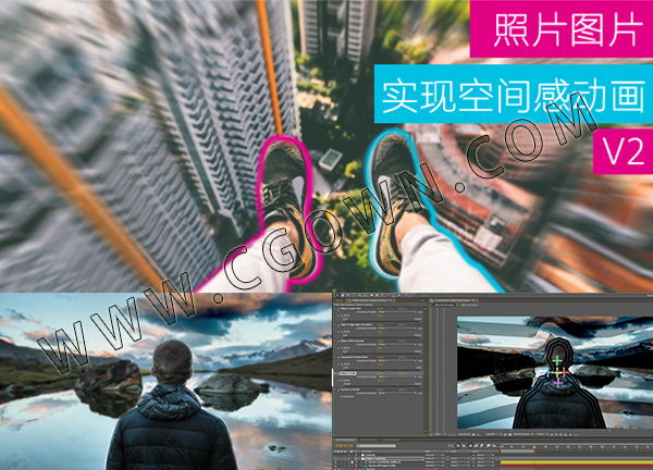 更新V5版增加AE脚本配合工作 图片实现三维镜头立体空间动画视频AE模板