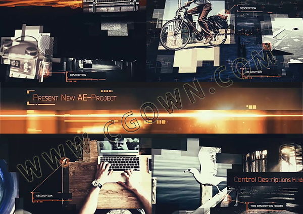 AE模板 创意现代高科技产业化数字电网像素化特效动画视频宣传片