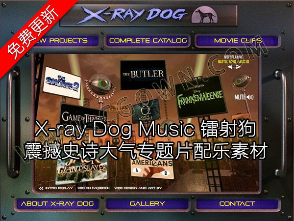 免费更新 X-ray Dog Music镭射狗震撼大气专题片配乐素材 CD01-76全集