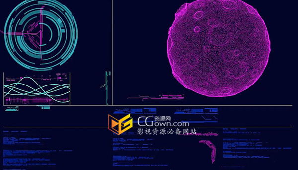 AE教程 Form粒子制作高科技科幻显示屏HUD元素信息化UI界面 带工程文件