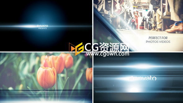 AE模板 條形玻璃光面圖形過場動畫展示企業(yè)創(chuàng)意宣傳圖片或者視頻 免費下載