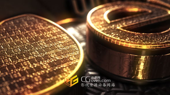 AE模板-E3D炫酷三維黃金色寶藏標(biāo)志或文字標(biāo)題LOGO片頭 免費(fèi)下載