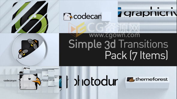 三维立方体图形创意转场动画AE模板 3D企业LOGO过渡展示 免费下载-CG资源网 三维立方体图形创意转场动画AE模板 3D企业LOGO过渡展示 免费下载