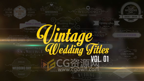 AE模板20組婚禮微電影復(fù)古徽章文字標(biāo)題動(dòng)畫(huà)制作設(shè)計(jì)工程 免費(fèi)下載
