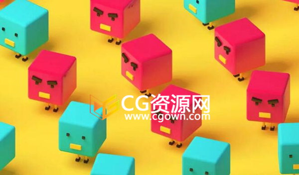 下载C4D中文案例视频教程 立方体小角色 包含工程文件