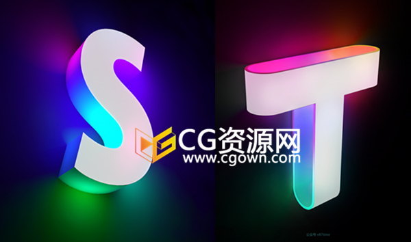 学习C4D制作3D炫酷立体水发光LOGO文字效果 中文视频教程