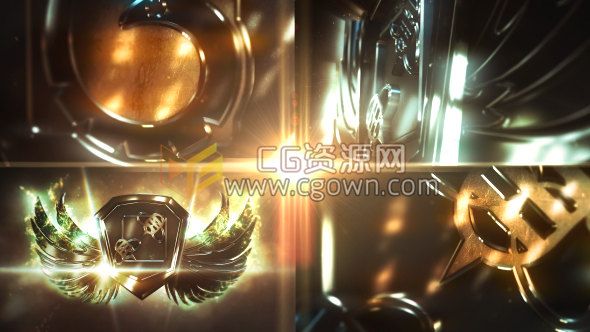 AE模板三維鋼鐵翅膀盾牌標(biāo)志動畫文字LOGO片頭效果E3D工程 免費(fèi)下載