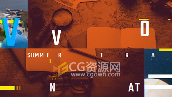 AE模板社交媒體宣傳視頻包裝圖片文字故障特效效果動畫