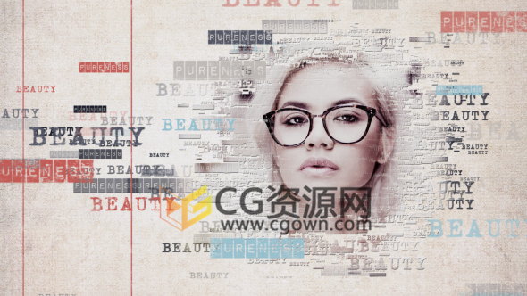 挺特别效果线性打印人物肖像空间复古图片文字开场片头AE模板