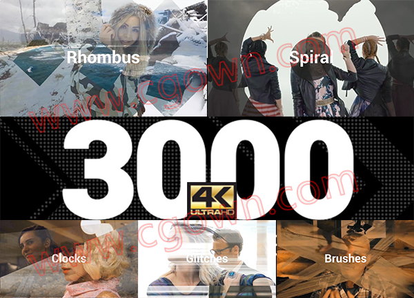 3000組4K分辨率圖形蒙版遮罩轉(zhuǎn)場動畫素材AE/PR/FCPX/Vegas/Avid