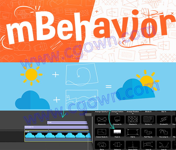 FCPX Behavior第1季插件160种图形动画动作效果预设+视频教程