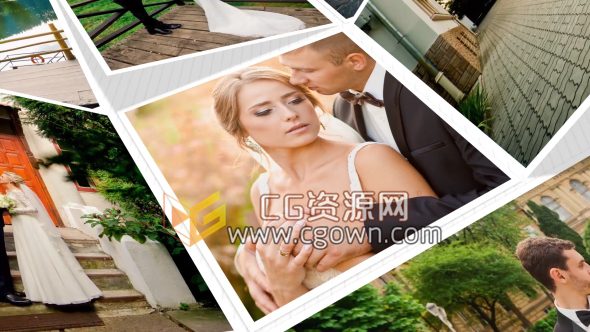 AE模板富有创意又有新鲜感婚礼活动家庭照片相册视频制作