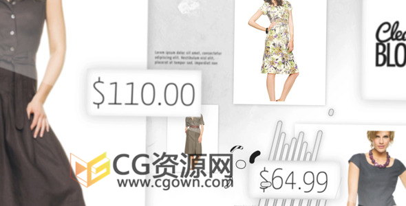 AE模板時尚衣服店商品折扣價格促銷圖片展示宣傳視頻