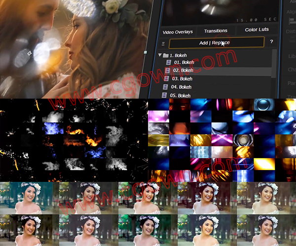 AE/PR扩展带使用视频225组视频素材+100组调色预设+50组转场动画