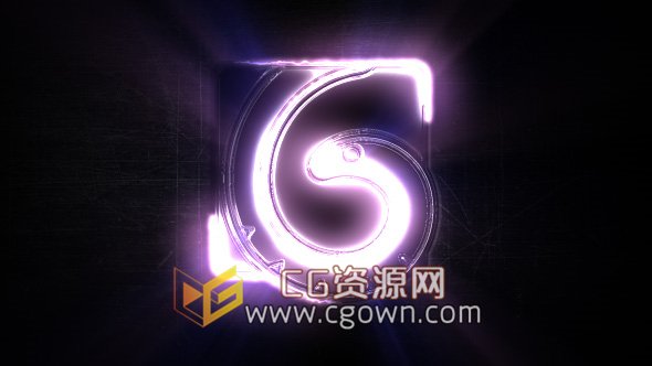 AE模板光效描边发光体积光演绎片头LOGO标志动画