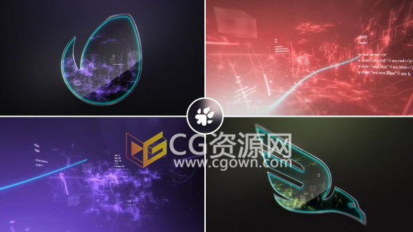 數(shù)字渦旋代碼科技感標(biāo)志動(dòng)畫科幻電影LOGO片頭效果AE模板