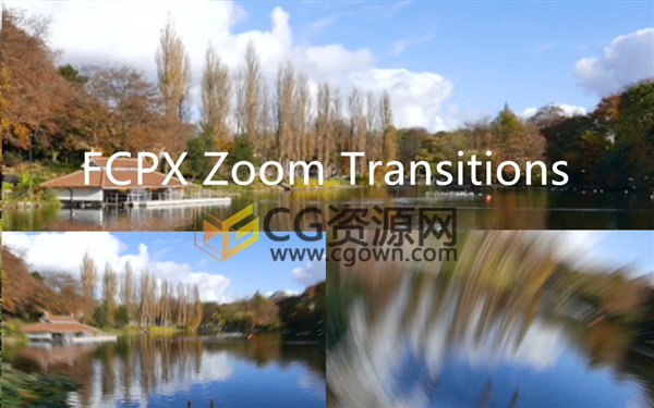FCPX Zoom Transitions 32种冲击模糊视频转场效果预设