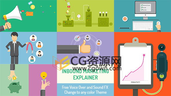 社會(huì)化媒體營(yíng)銷MG動(dòng)畫(huà)視頻片頭宣傳制作AE模板下載
