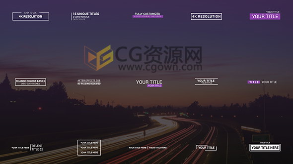 15組文字字幕動(dòng)畫標(biāo)題設(shè)計(jì)工程4K分辨率AE模板下載