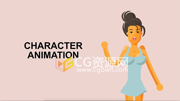 卡通性感女孩角色綁定MG動(dòng)畫制作工程文件-AE模板下載
