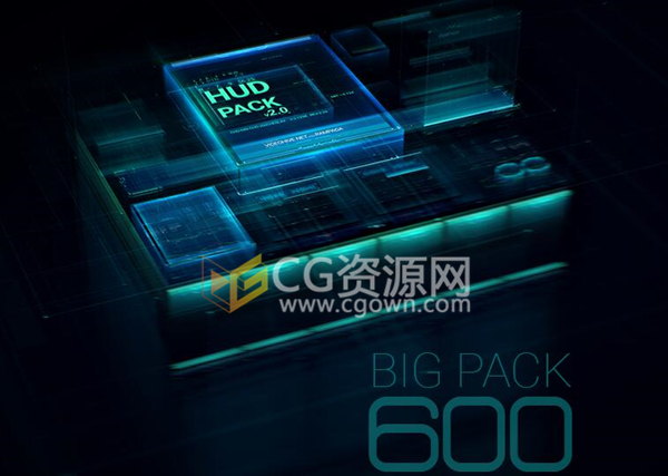 600组元素动画高科技UI全息信息HUD图表界面特效-AE模板下载