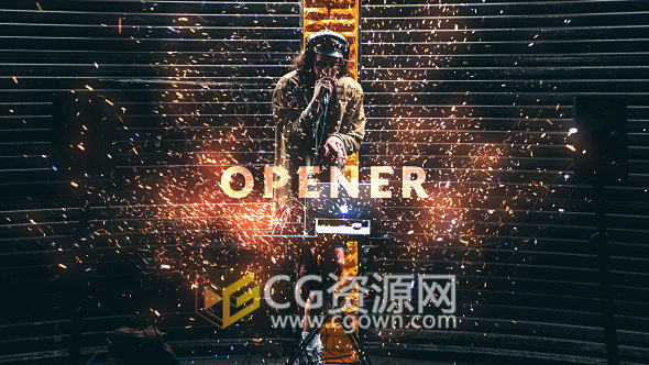 震撼大氣火星粒子煙火燃燒爆炸開場片頭視頻制作-AE模板下載