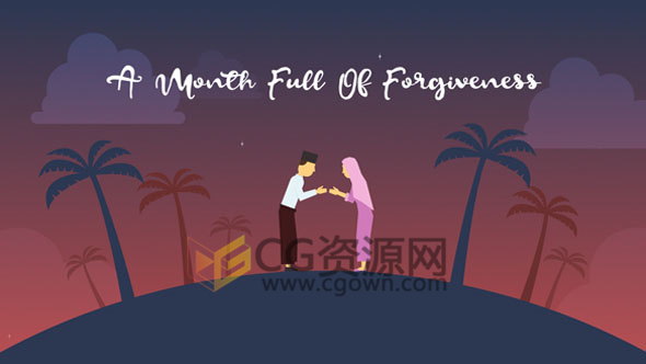 卡通風(fēng)格動(dòng)畫齋月節(jié)MG動(dòng)畫片頭視頻制作工程-AE模板下載