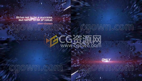 E3D制作大氣空間動(dòng)畫文字宣傳片頭視頻效果工程-AE模板下載