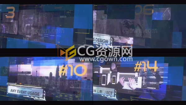 未來高科技感HUD全息效果圖文動(dòng)畫圖片幻燈片宣傳視頻-AE模板