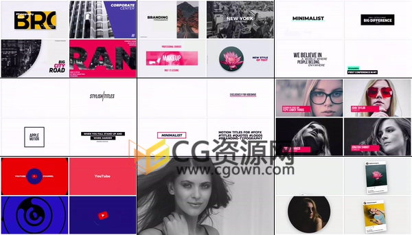 FCPX插件时尚宣传视频中文字标题转场字幕条动画