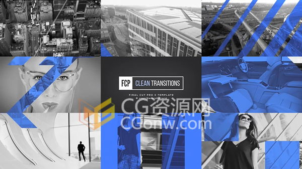 Transitions FCPX转场插件36组简洁图形公司企业商务转场动画