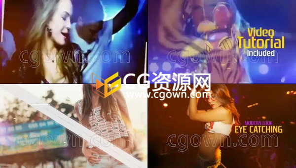 圖形動畫時尚音樂會聚會表演視頻宣傳片頭制作-AE模板工程